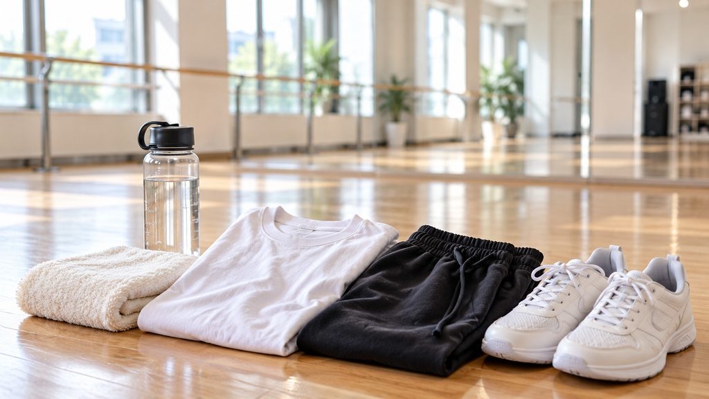ダンス初心者が用意した動きやすい服装と室内シューズなどの持ち物